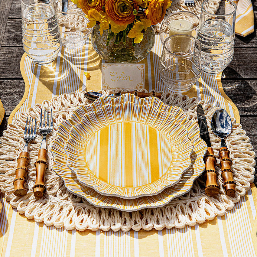 Juliska | Assiette en mélamine Cabana Stripe - Ensemble de 4