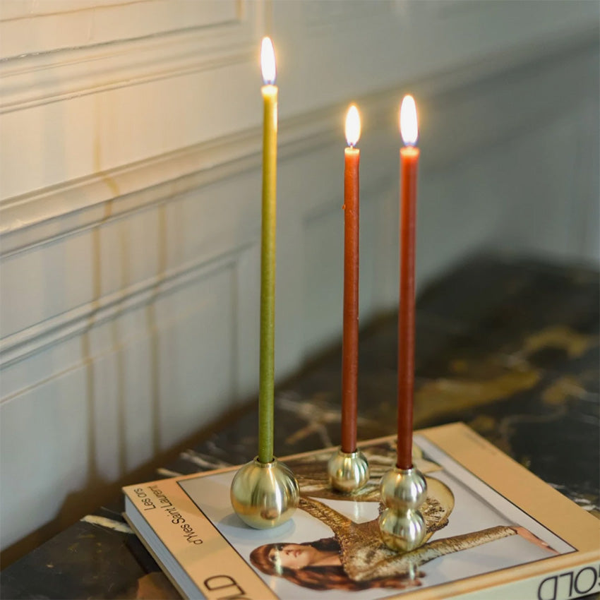 Maison Pechavy | Set of Two Gemmes Brass Candleholders
