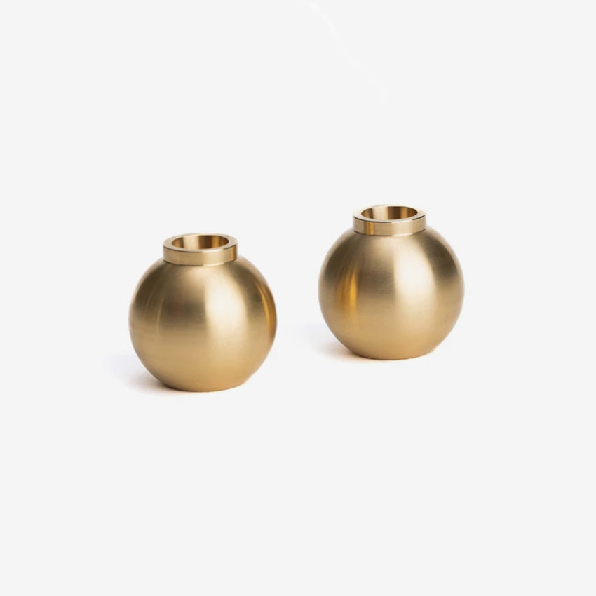 Maison Pechavy | Set of Two Gemmes Brass Candleholders