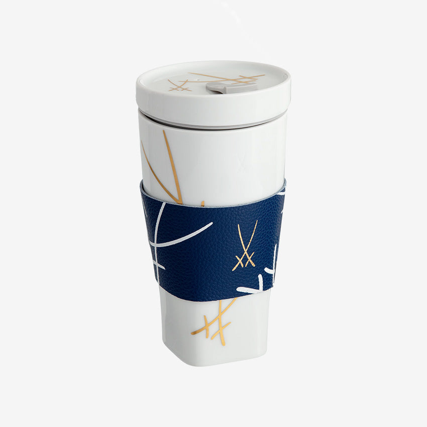 Meissen | Coffee to go mug with porcelain lid and cuff