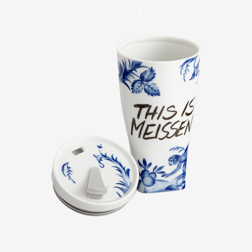 Meissen | Coffee to go mug with porcelain lid and cuff