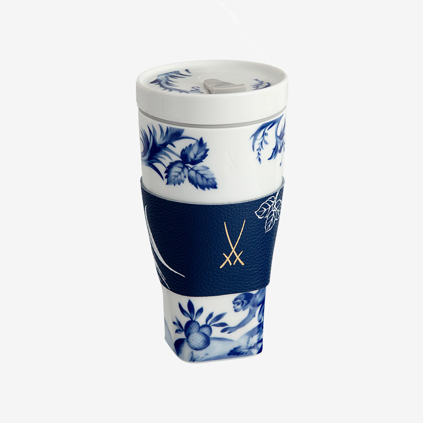 Meissen | Coffee to go mug with porcelain lid and cuff