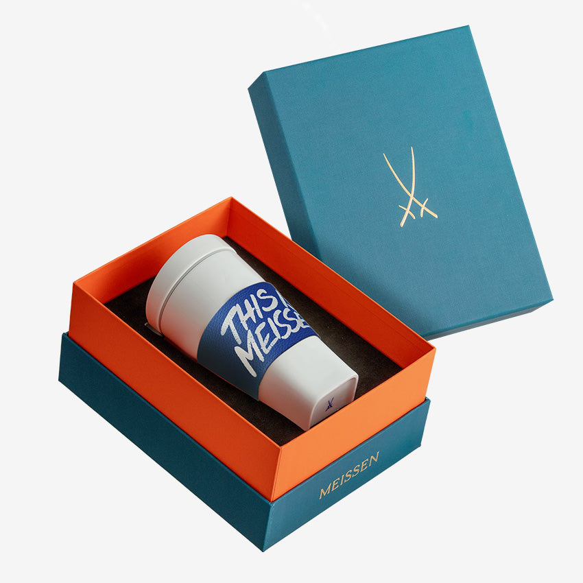 Meissen | Coffee to go mug with porcelain lid and cuff