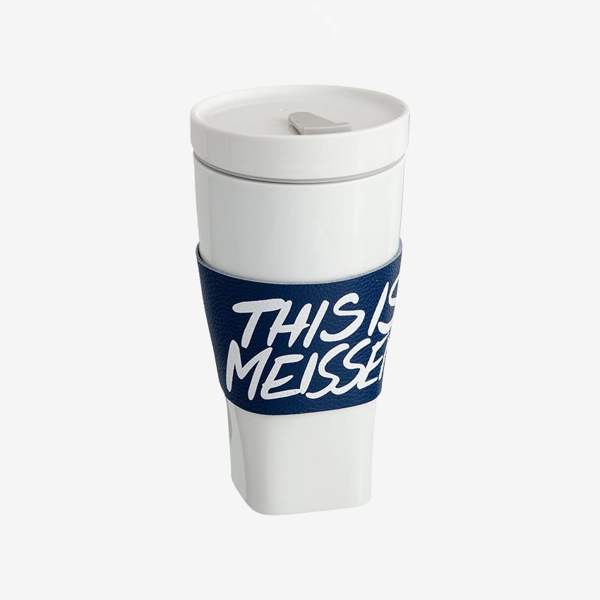 Meissen | Coffee to go mug with porcelain lid and cuff