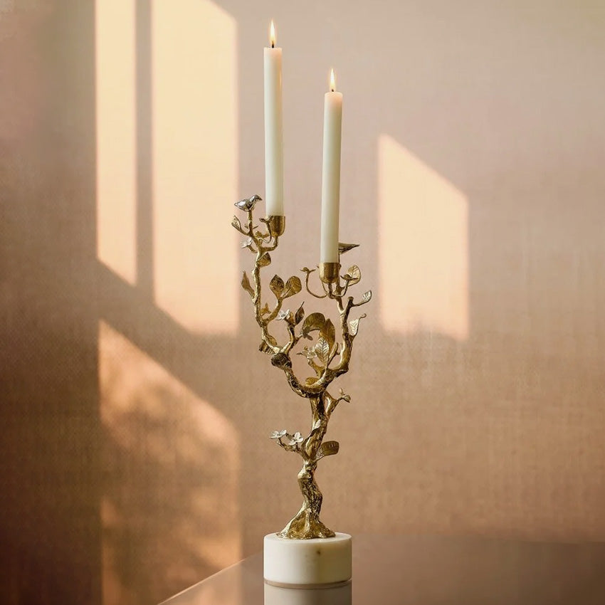 Michael Aram | Lovebirds Silver & Gold Candelabra