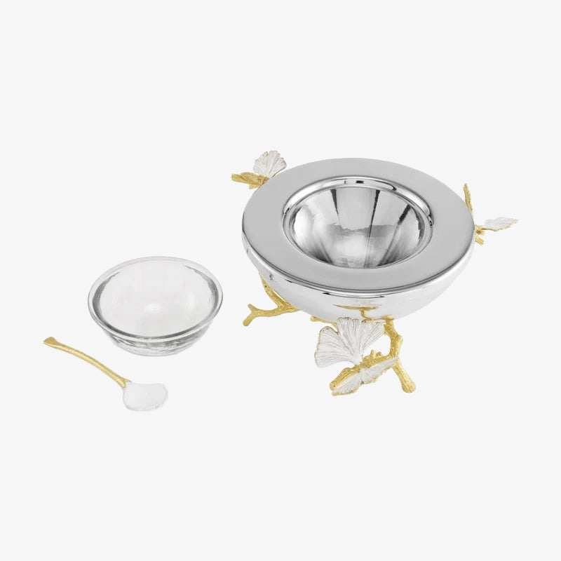 Michael Aram | Butterfly Gingko Gold Caviar Dish with Spoon
