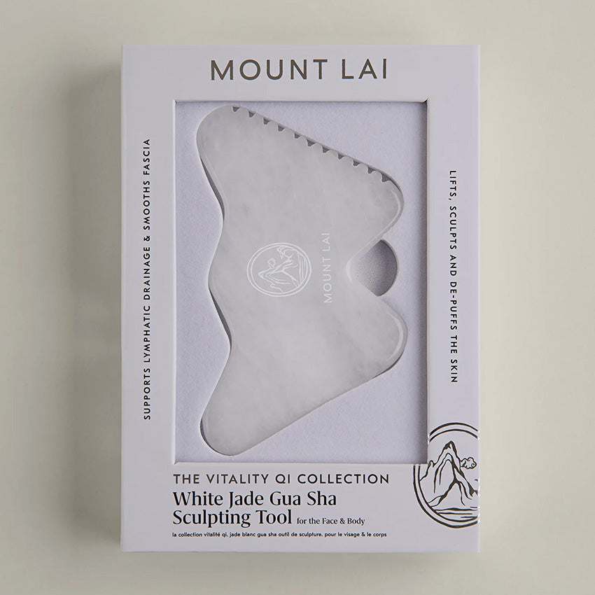 Mount Lai | The Vitality Qi White Jade Gua Sha Sculpting Tool
