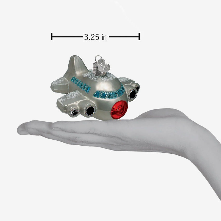 Old World Christmas | Blown Glass Ornament - Airplane