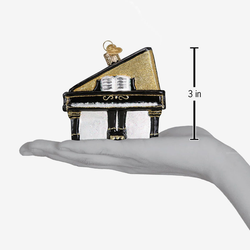 Old World Christmas | Blown Glass Ornament - Baby Grand Piano