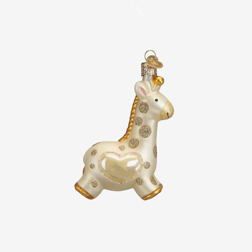 Old World Christmas | Blown Glass Ornament - Baby's First Christmas Giraffe