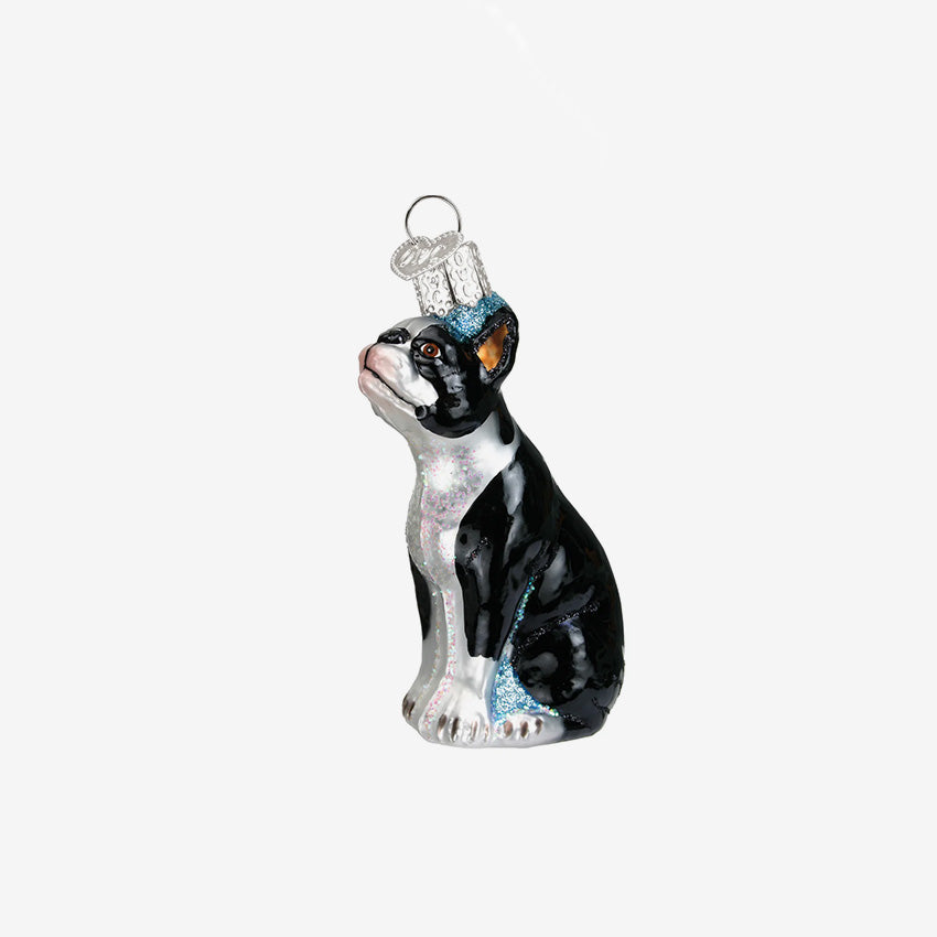 Old World Christmas | Blown Glass Ornament - Boston Terrier