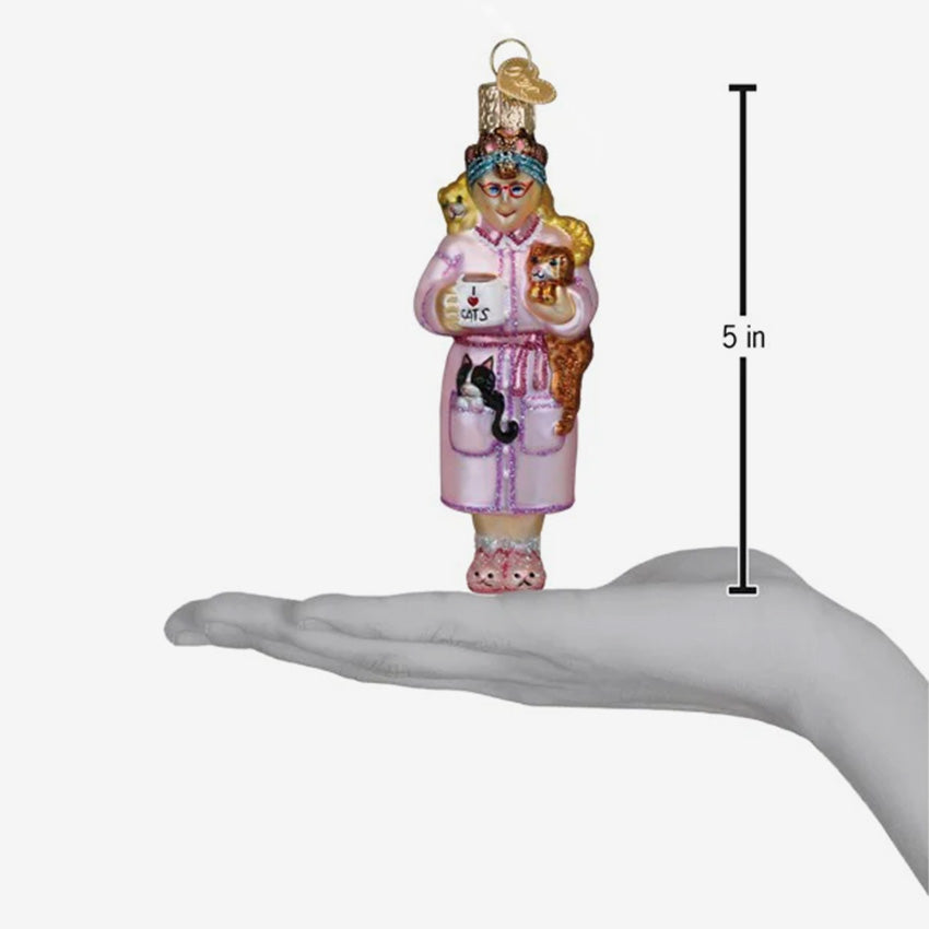 Old World Christmas | Blown Glass Ornament - Cat Lady