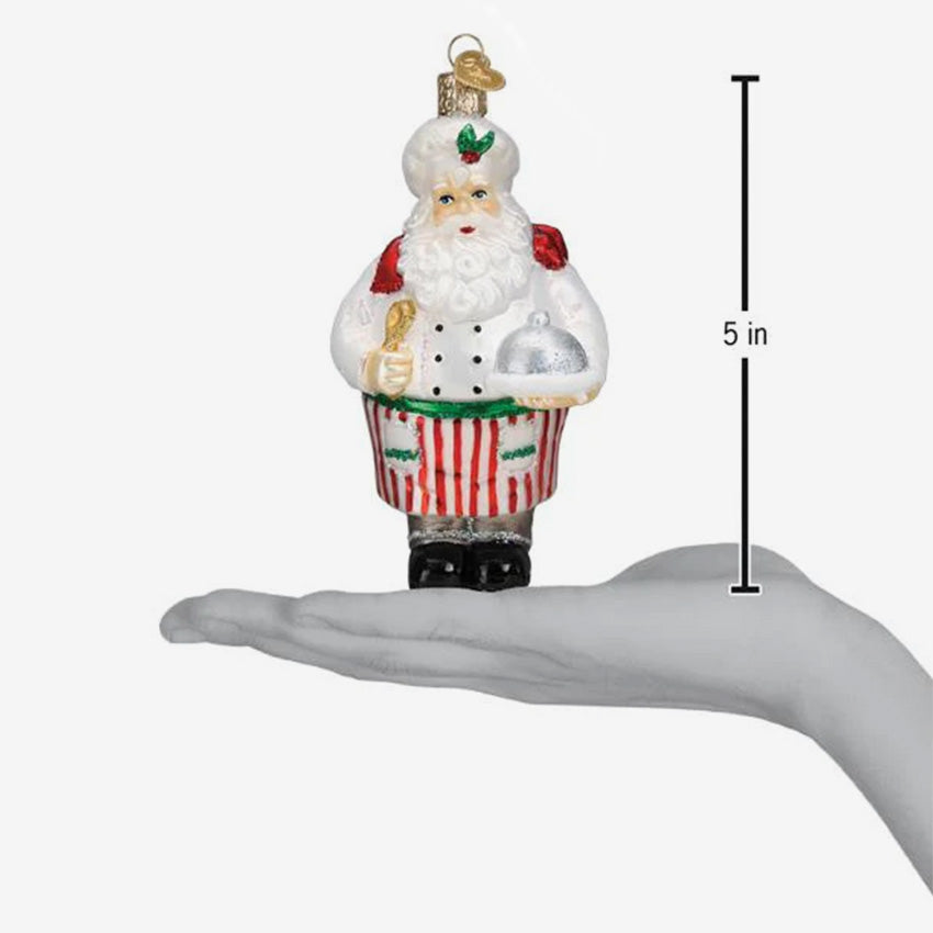 Old World Christmas | Blown Glass Ornament - Chef Santa