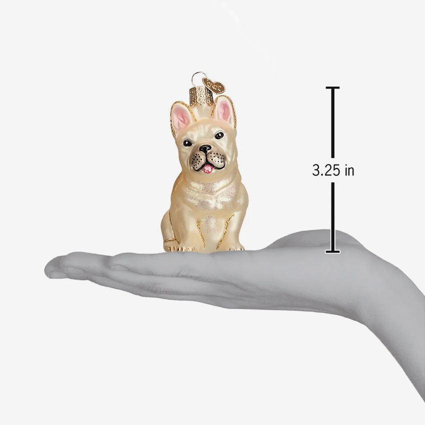 Old World Christmas | Blown Glass Ornament - French Bulldog