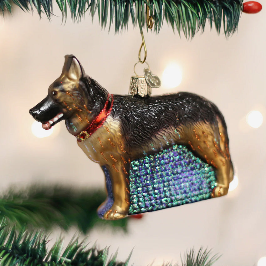 Old World Christmas | Blown Glass Ornament - German Shepherd