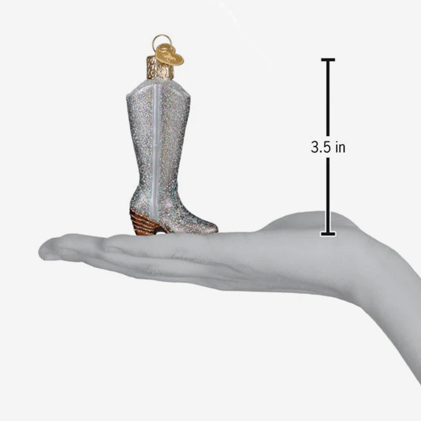 Old World Christmas | Blown Glass Ornament - Glittered Boot