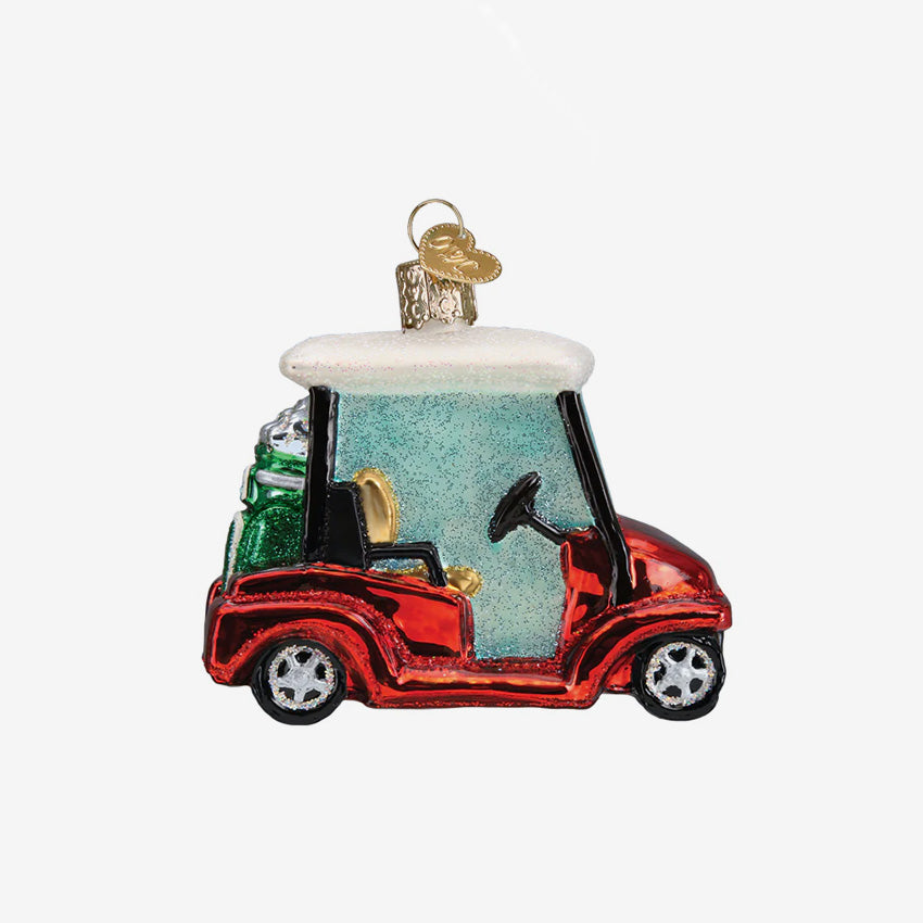 Old World Christmas | Blown Glass Ornament - Golf Cart