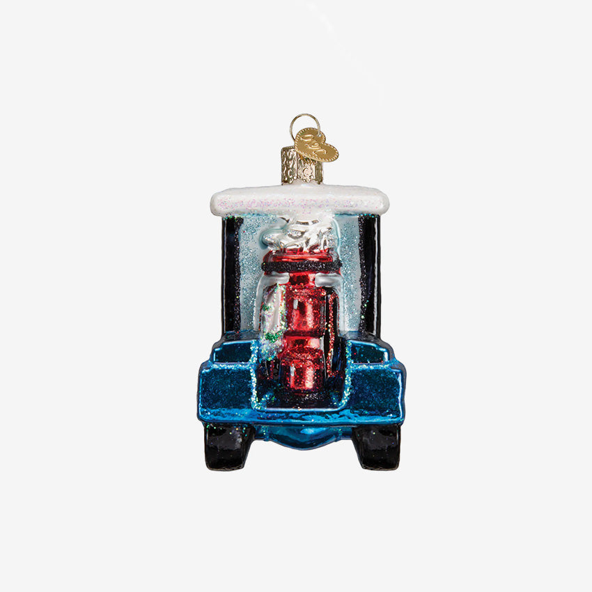 Old World Christmas | Blown Glass Ornament - Golf Cart Santa