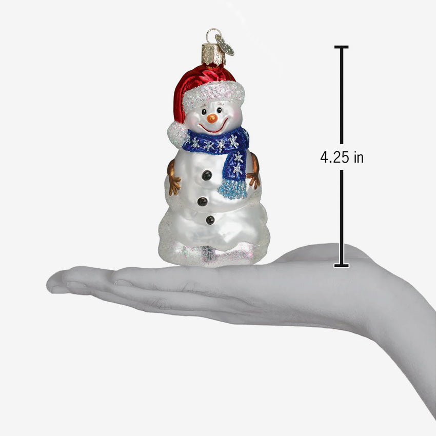 Old World Christmas | Blown Glass Ornament - Happy Snowman
