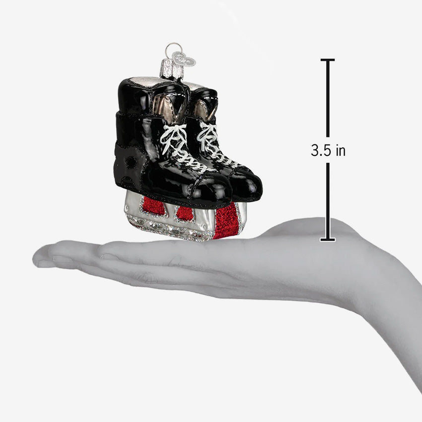 Old World Christmas | Blown Glass Ornament - Hockey Skates