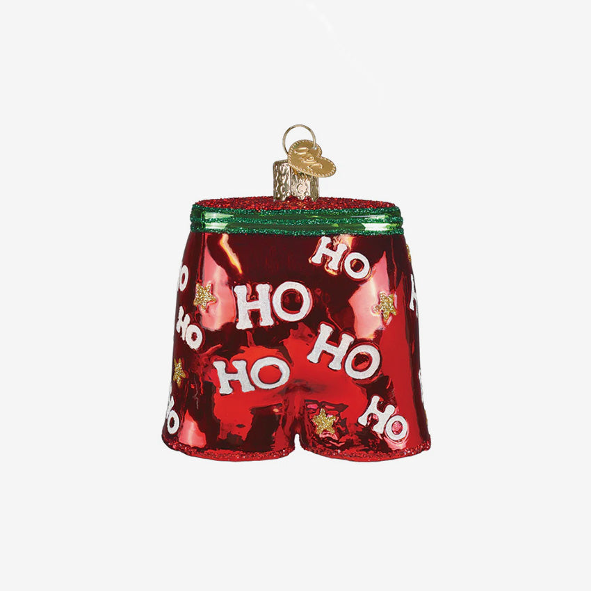 Old World Christmas | Blown Glass Ornament - Holiday Boxer Shorts