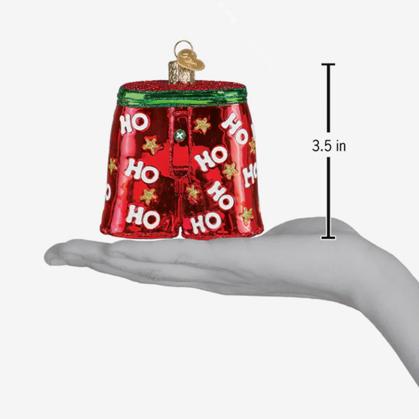 Old World Christmas | Blown Glass Ornament - Holiday Boxer Shorts