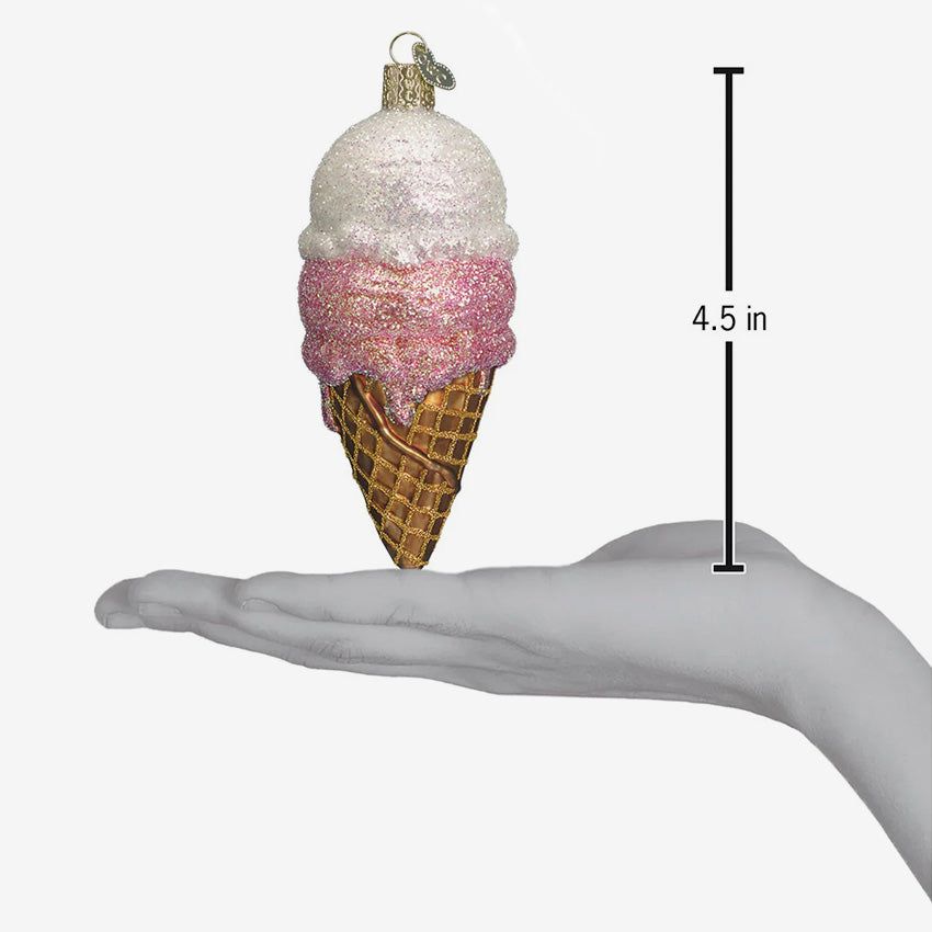 Old World Christmas | Blown Glass Ornament - Ice Cream Cone