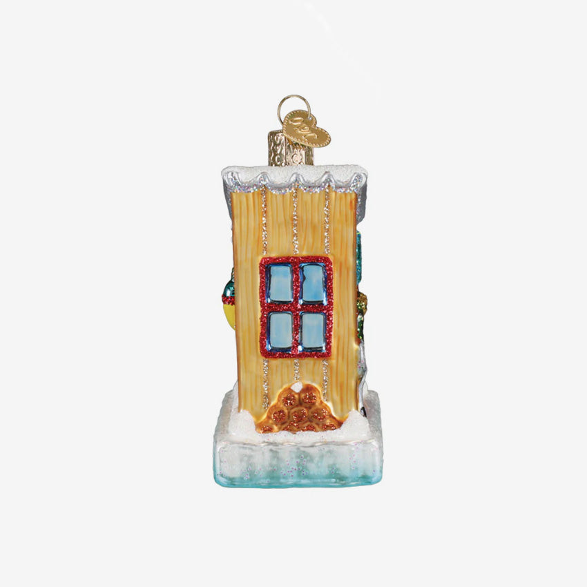 Old World Christmas | Blown Glass Ornament - Ice Fishing Shanty