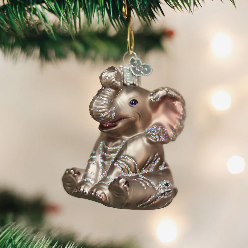 Old World Christmas | Blown Glass Ornament - Little Elephant