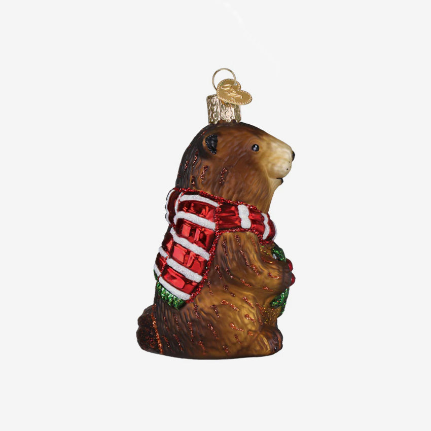 Old World Christmas | Blown Glass Ornament - Merry Marmot