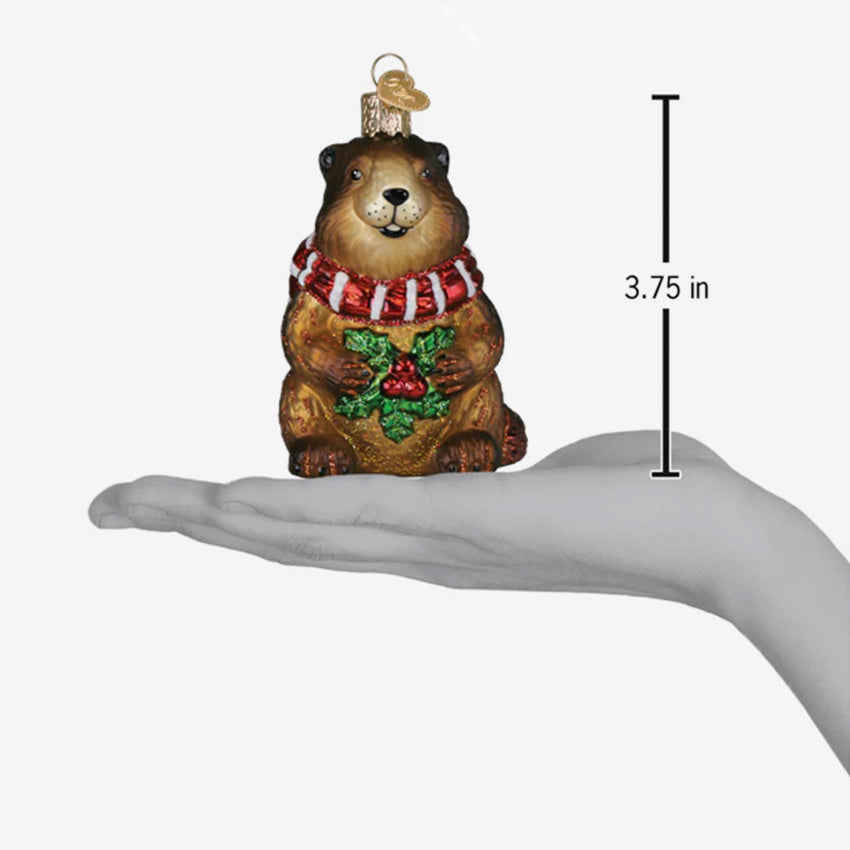Old World Christmas | Blown Glass Ornament - Merry Marmot