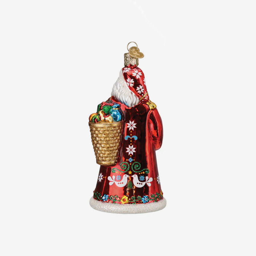 Old World Christmas | Blown Glass Ornament - Norwegian Santa