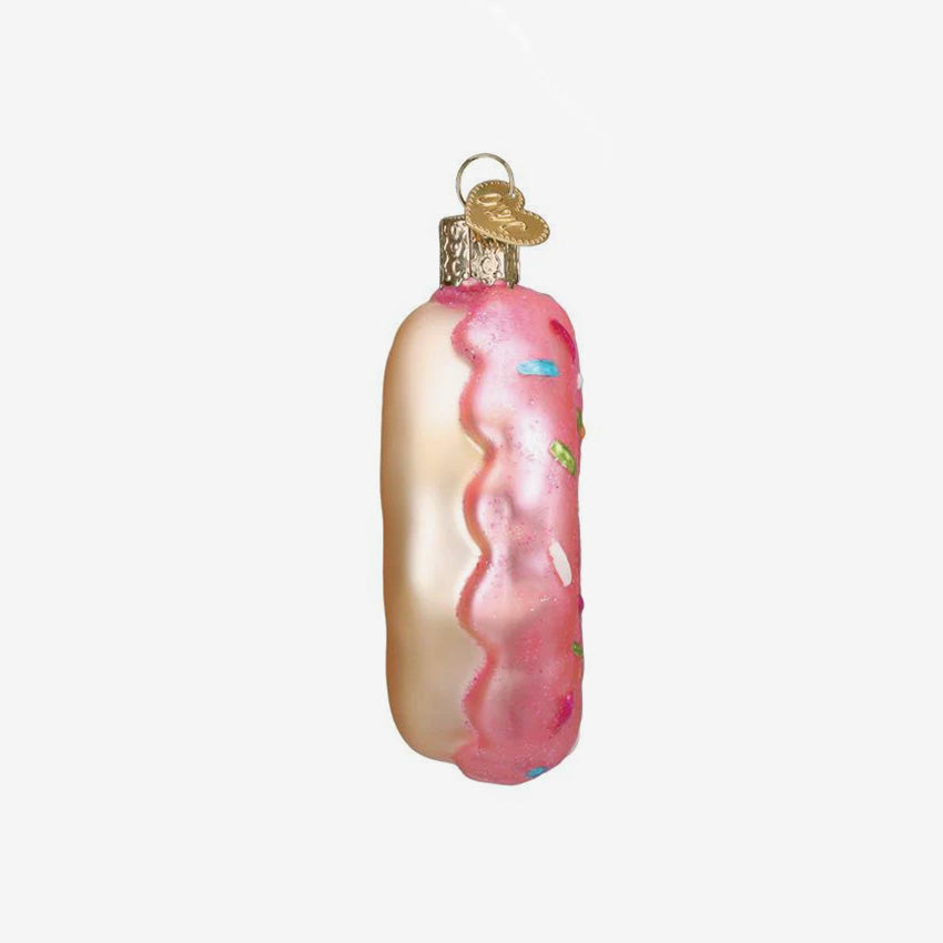 Old World Christmas | Blown Glass Ornament - Pink Sprinkles Donut