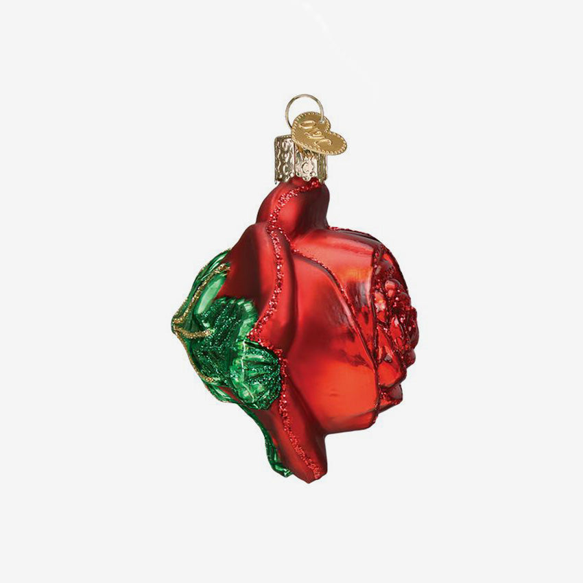 Old World Christmas | Blown Glass Ornament - Red Rose
