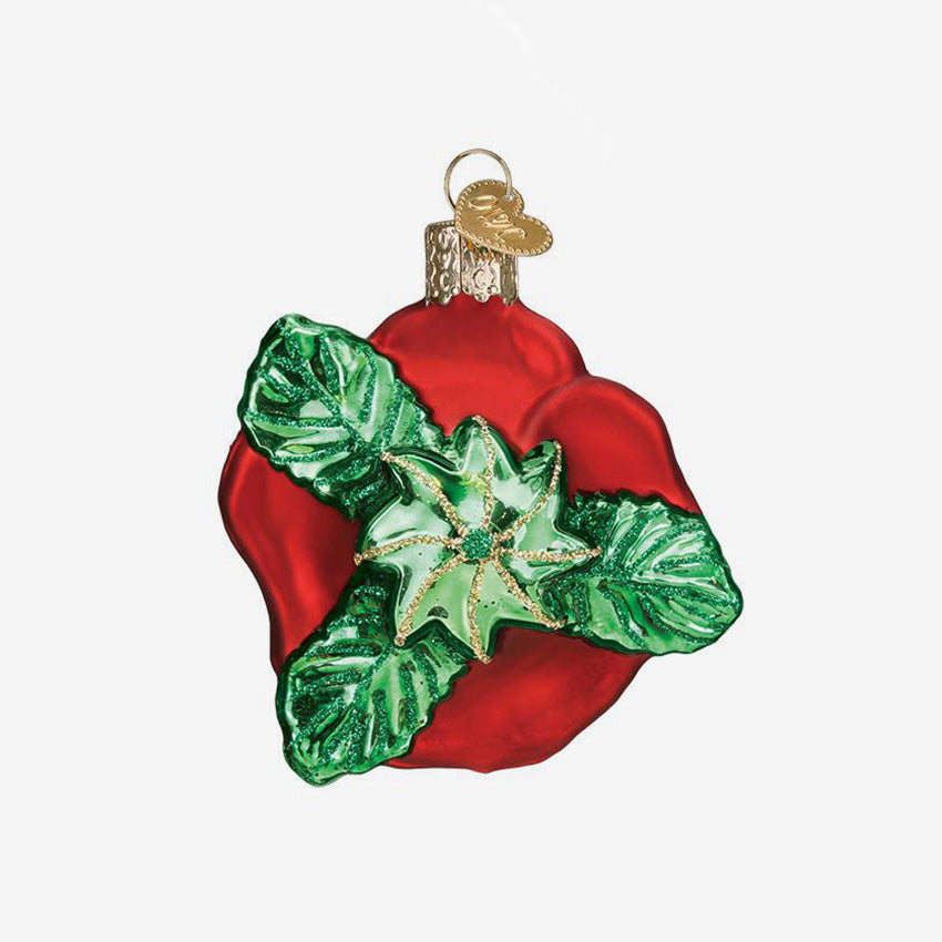Old World Christmas | Blown Glass Ornament - Red Rose