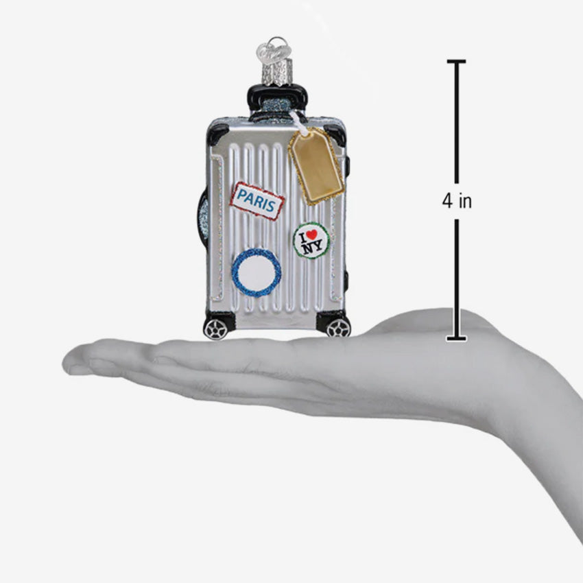 Old World Christmas | Blown Glass Ornament - Rolling Suitcase