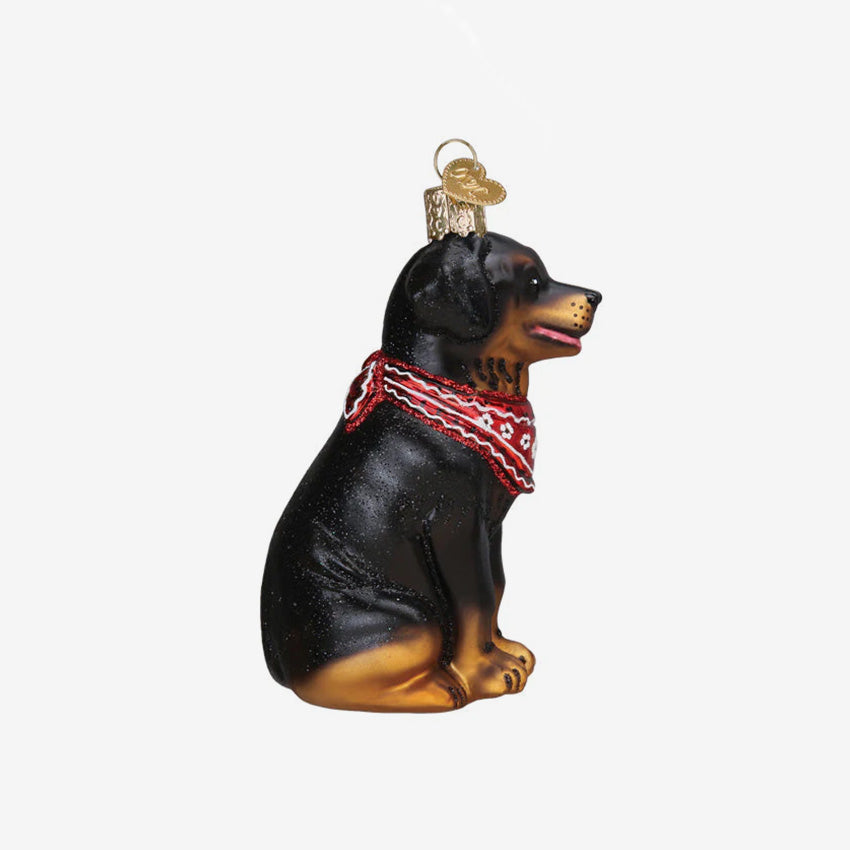 Old World Christmas | Blown Glass Ornament - Rottweiler