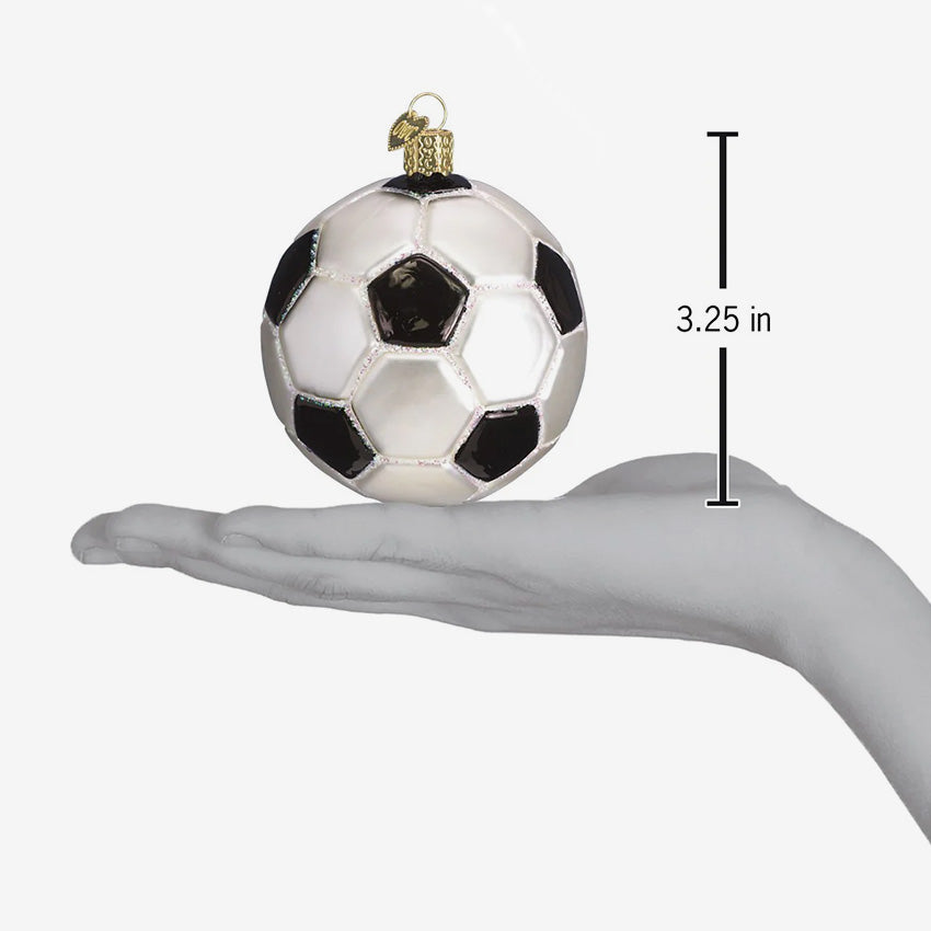 Old World Christmas | Blown Glass Ornament - Soccer Ball