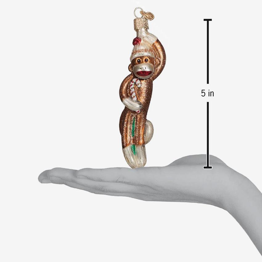 Old World Christmas | Blown Glass Ornament - Sock Monkey