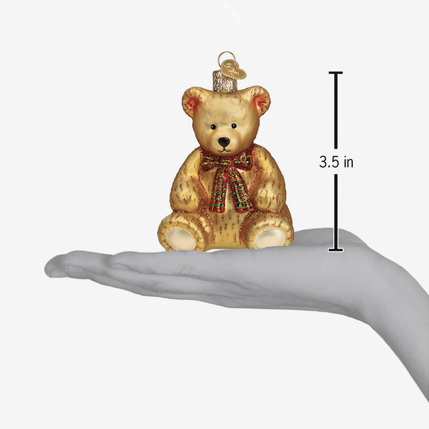 Old World Christmas | Blown Glass Ornament - Teddy Bear