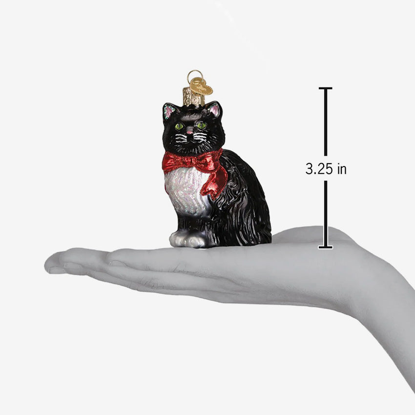 Old World Christmas | Blown Glass Ornament - Tuxedo Kitty