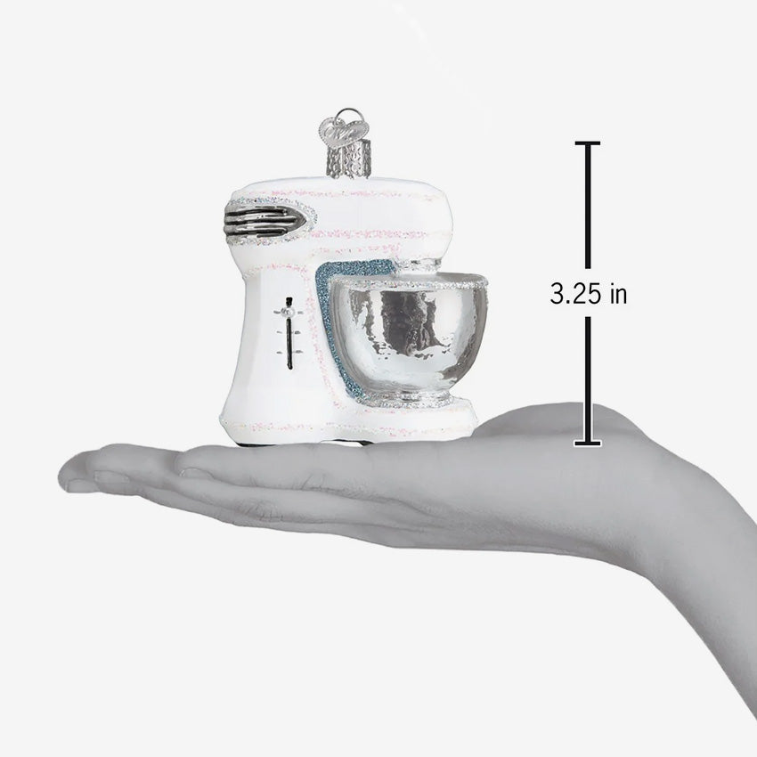 Old World Christmas | Blown Glass Ornament - White Stand Mixer