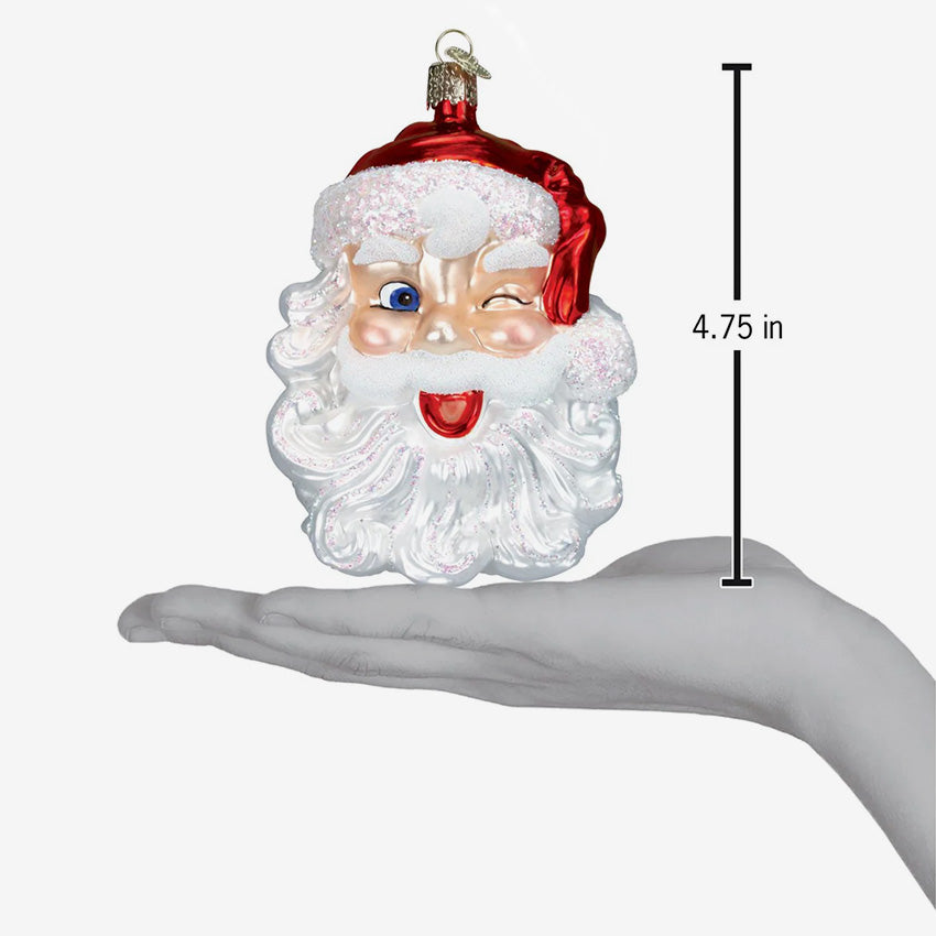 Old World Christmas | Blown Glass Ornament - Winking Santa