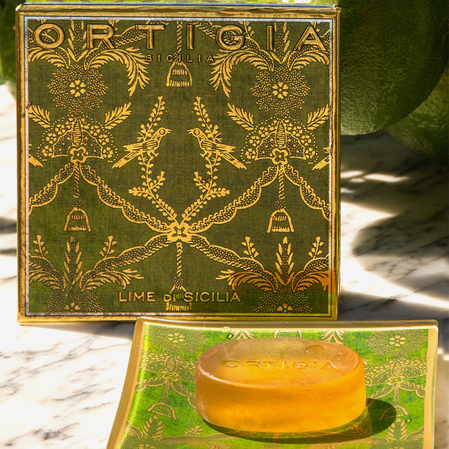 Ortigia | Assiette en verre et savon Lime Di Sicilia