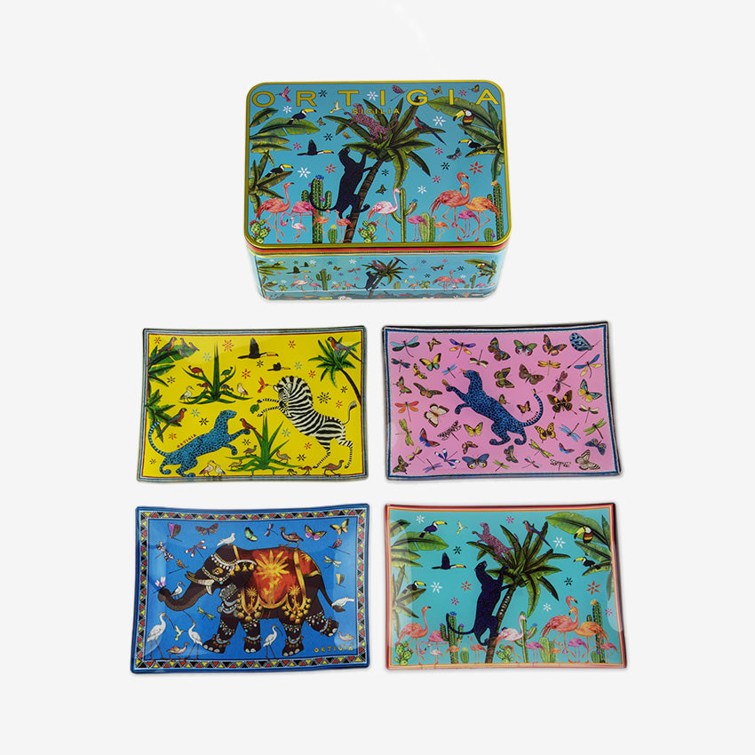 Ortigia | Boîte Jungle de plaques de verre – Ensemble de 4
