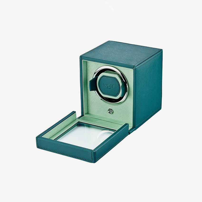 Wolf 1834 | Cub Single Watch Winder with Cover Selzter Mint/Teal