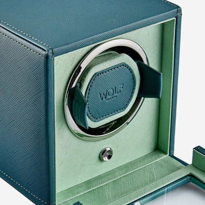Wolf 1834 | Cub Single Watch Winder with Cover Selzter Mint/Teal