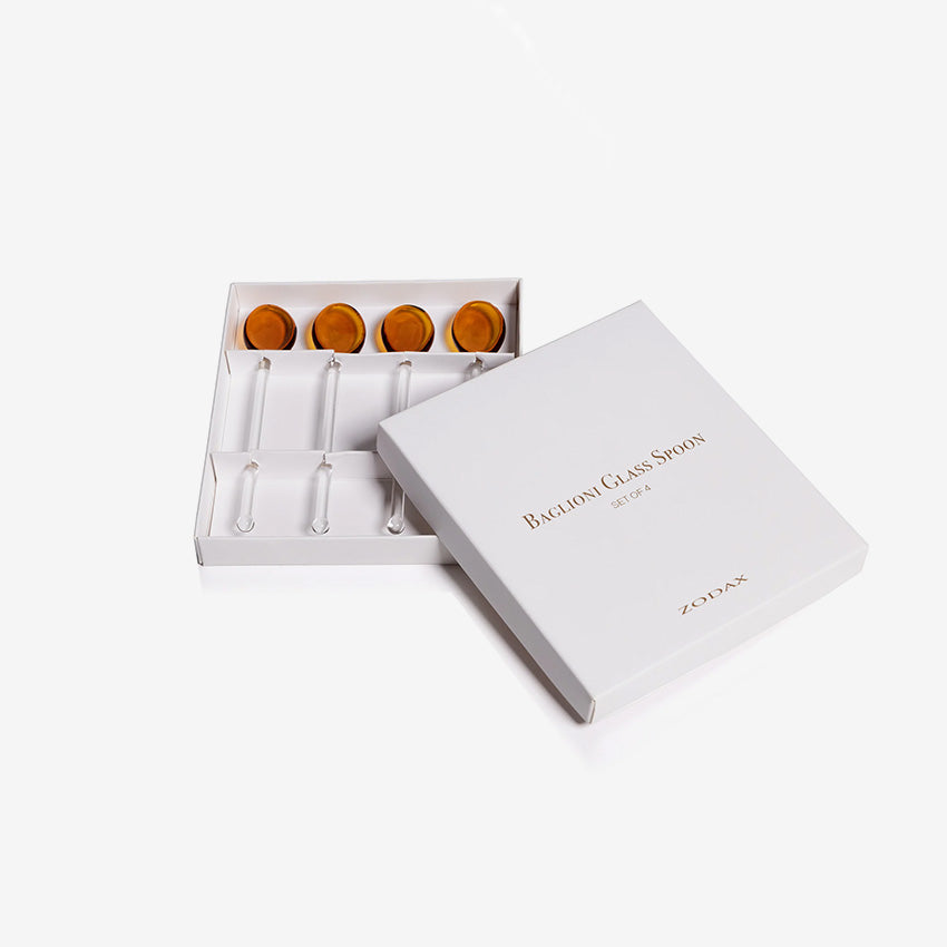Zodax | Baglioni Glass Spoon - Boxed Set of 4