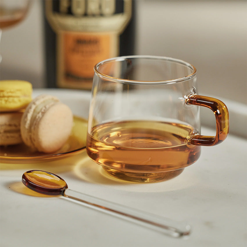 Zodax | Baglioni Glass Tea and Coffee Cup with Saucer Set