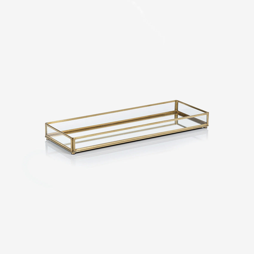 Zodax | Celine Metal Edged Mirrored Glass Vanity Tray
